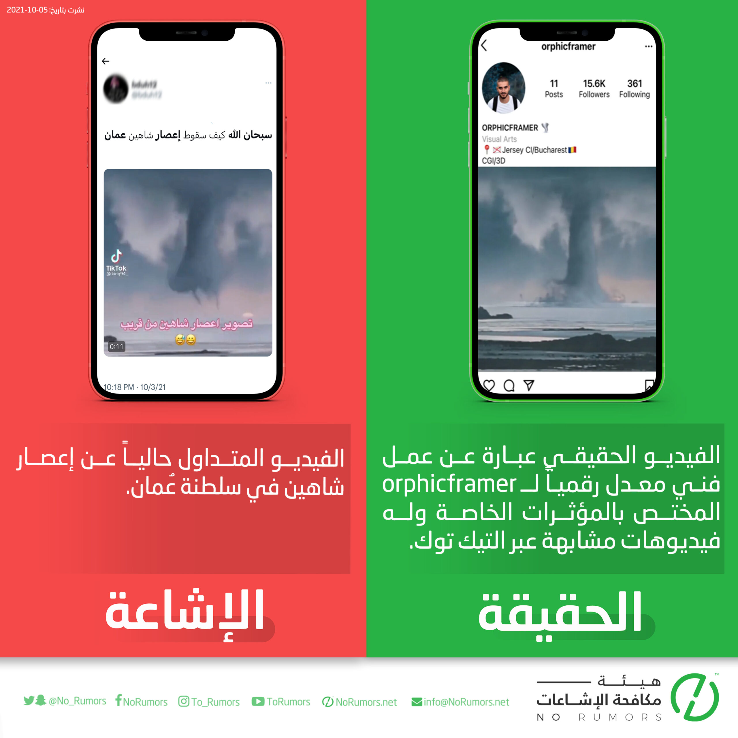 حقيقة الفيديو المتداول عن إعصار شاهين في سلطنة عمان