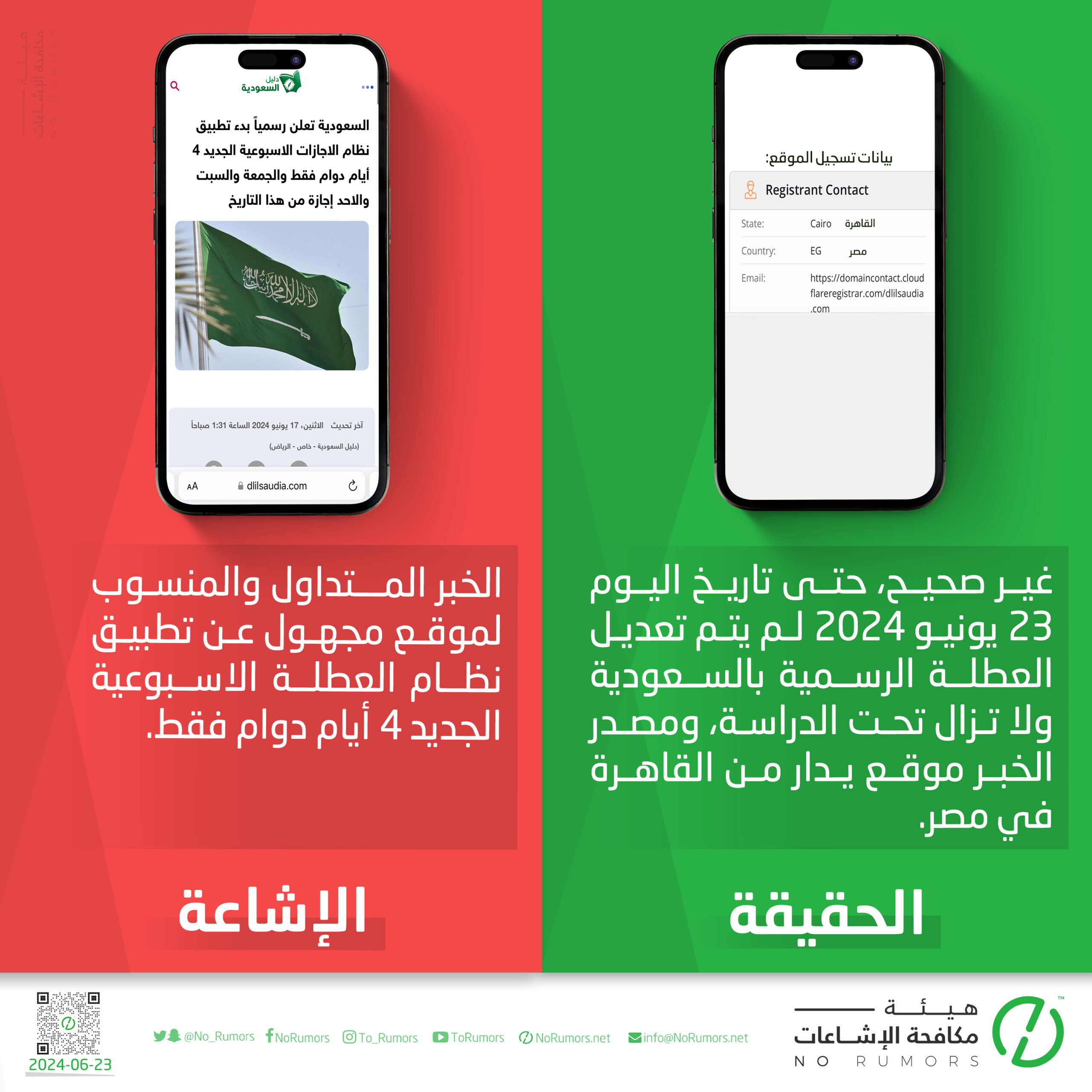 حقيقة الخبر المنسوب لموقع مجهول عن تطبيق نظام العطلة الاسبوعية الجديد 4 أيام دوام في السعودية